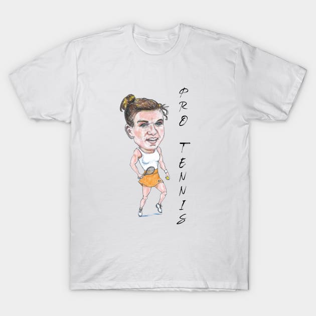 Simone Halep Pro Tennis T-Shirt by dizzycat-biz